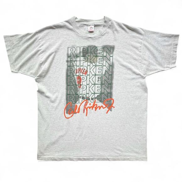 Vintage Cal Ripken Jr Baltimore Orioles Player TShirt 90s Baseball Single Stitch - Picture 1 of 13